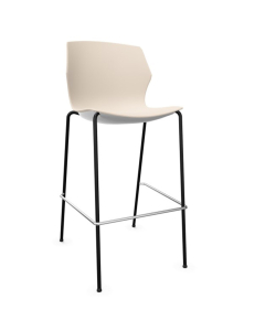 Tabouret My Frill - Pied noir - Polypro crème