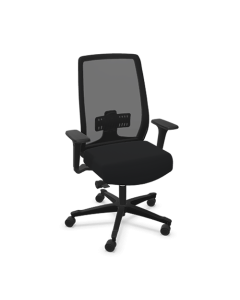 Siège Munik Synchrone avec dossier résille - Assise tissu noir