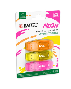 Clé USB 16GB pack de 3 (jaune, magenta, orange)