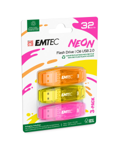 Clé USB 32GB pack de 3 (jaune, magenta, orange)