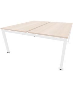 Poste face à face OPTIM' - élément départ - standard - 160x160 - Blanc / Acacia