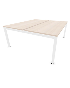 Poste face à face OPTIM' - élément départ - standard - 180x160 - Blanc / Acacia