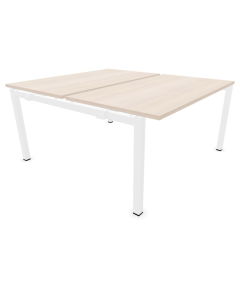 Poste face à face OPTIM' - élément suivant - standard - 140x160 - Blanc / Acacia