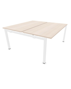 Poste face à face OPTIM' - élément suivant - standard - 160x160 - Blanc / Acacia