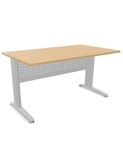 Bureau Star plan droit 140x80 - Busan / Gris alu