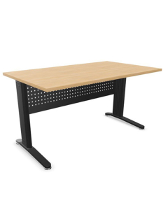 Bureau Star plan droit 140x80 - Busan / Noir