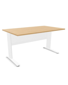 Bureau Star plan droit 140x80 - Busan / Blanc