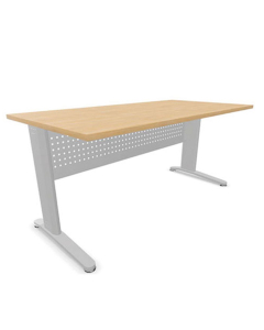Bureau Star plan droit 160x80 - Busan / Gris alu