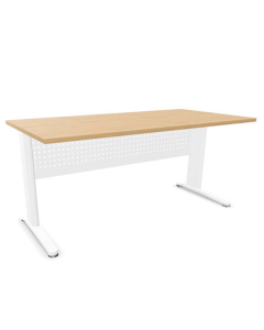 Bureau Star plan droit 160x80 - Busan / Blanc
