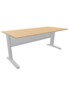 Bureau Star plan droit 180x80 - Busan / Gris alu
