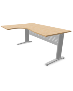 Bureau Star plan compact L160 - Retour gauche - Busan / Gris alu