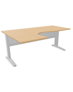 Bureau Star plan compact L180 - Retour gauche - Busan / Gris alu