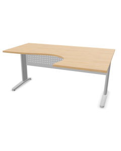 Bureau Star plan compact L160 - Retour droite - Busan / Gris alu