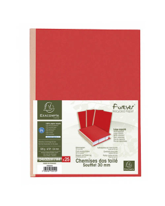Paquet de 25 chemises dos toilé Forever® 320g/m2 - 24x32cm - Rouge