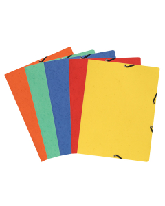 Lot de 10 chemises en carton à élastique sans rabat - A4 - Coloris assortis