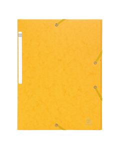 Chemise 3 rabats à élastique 24x32cm 7/10 - étiquette au dos - jaune