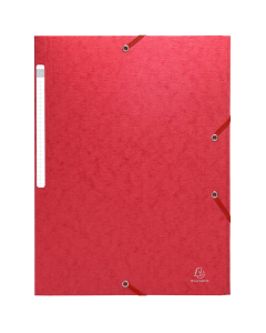 Chemise 3 rabats à élastique - Maxi capacité - Carte lustrée  600g/m² - A4 - Rouge