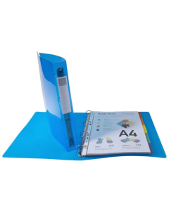 Classeur 4 anneaux Iderama® dos 4cm polypro bleu clair