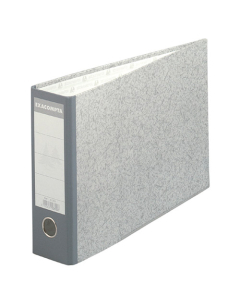 Classeur à levier papier marbre gris dos de 70mm - A4 horizontal. - Gris-dos gris