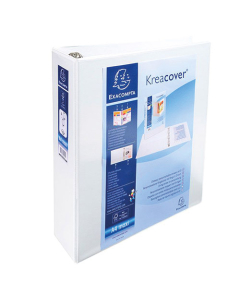 Classeur PP personnalisable Kreacover® - 4 anneaux en D 60mm - A4 maxi - Blanc