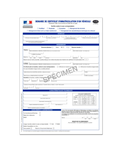 Demande de certificat d'immatriculation - Cerfa n° 13750*01