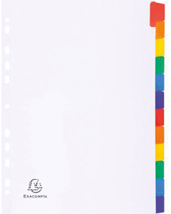 Jeu de 12 intercalaires A4 22,5 x 29,7 cm carte blanche 160g