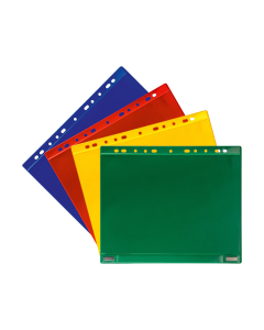 5 x pochettes perforées magnétiques - Recto/Verso - A4 - Jaune