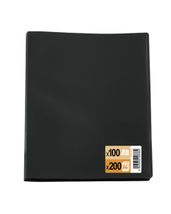 Protège-documents standard 100 pochettes fixes A4 polypropylène noir