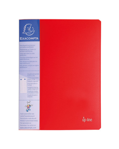 Protège-documents en polypropylène rigide avec porte étiquette 3 faces Up Line Opaque 40 vues - A4 - Rouge