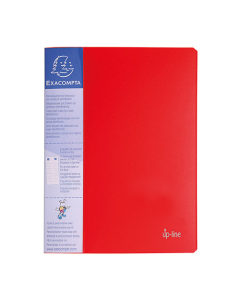 Protège-documents en polypropylène rigide avec porte étiquette 3 faces Up Line Opaque 80 vues - A4 - Rouge