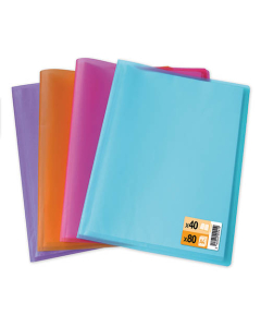 Protège-documents Translucides 40 pochettes fixes A4 polypropylène coloris assortis