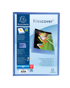 Protège-documents en polypropylène semi rigide Kreacover® Chromaline 40 vues - A4 - Bleu