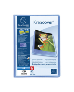 Protége-documents en polypropylène semi rigide Kreacover® chromaline 80vues - A4 - bleu