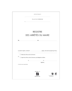 Pack pour registre "Arrêtés du Maire"