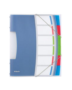 Trieur VIVIDA 6 compartiments avec chemise 3 rabats et pochette range CD coloris translucides