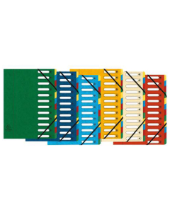 Trieur avec élastique 12 compartiments dos extensible coloris assortis
