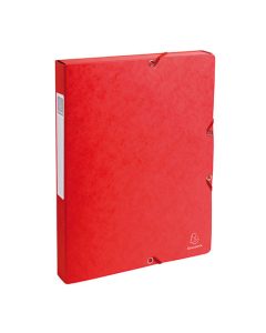 Boîte de classement Exabox Dos 25mm Carte lustrée - A4 - Rouge