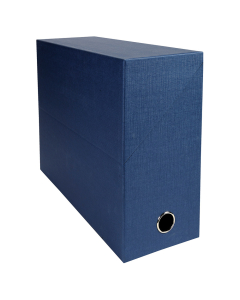Boîtes de transfert - Dos 120 mm – Papier Toilé – Bleu foncé