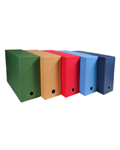 5x boîtes de transfert - Dos 120 mm – Papier Toilé – Couleurs Assorties