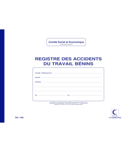 Registre des accidents du travail bénins - 20 pages