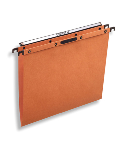 Lot de 25 dossiers suspendus pour tiroirs Easy Velcro H fond en V kraft orange