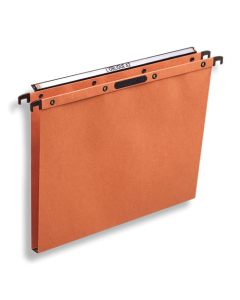 Lot de 25 dossiers suspendus pour tiroirs Easy Velcro H fond de 15mm kraft orange
