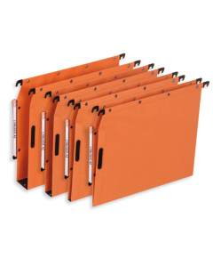 Lot de 25 dossiers suspendus pour armoires Easy Velcro V fond 15mm kraft orange