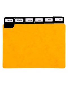 Jeu de 24 guides alphabétiques - Carte à Onglets métalliques - Pour fiche 105 x 150 mm - Noir