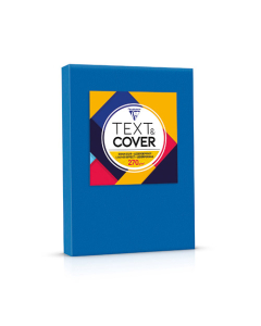 Ramette de 100 plats de couverture Text & Cover pour reliures à anneaux plastique Grain Cuir A4 270g bleu