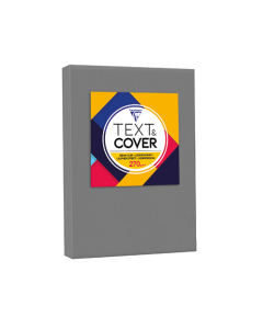 Ramette de 100 plats de couverture Text & Cover pour reliures à anneaux plastique Grain Cuir A4 270g gris