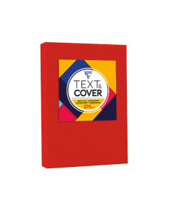 Ramette de 100 plats de couverture Text & Cover pour reliures à anneaux plastique Grain Cuir A4 270g rouge