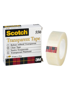 Adhésif de bureau Scotch Transparent Tape 550 rouleau de 19mmx33m sous sachet