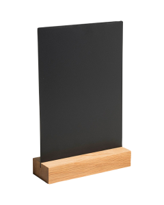 Chevalet ardoise vertical avec socle bois A5