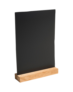 Chevalet ardoise vertical avec socle bois A4